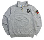 Back view of einzip Americana quarter zip pullover in navy