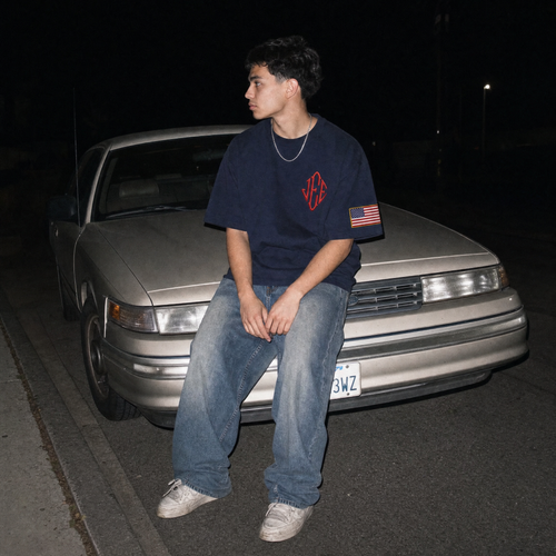 einzip men's heavyweight cotton t-shirt in navy, old money preppy style
